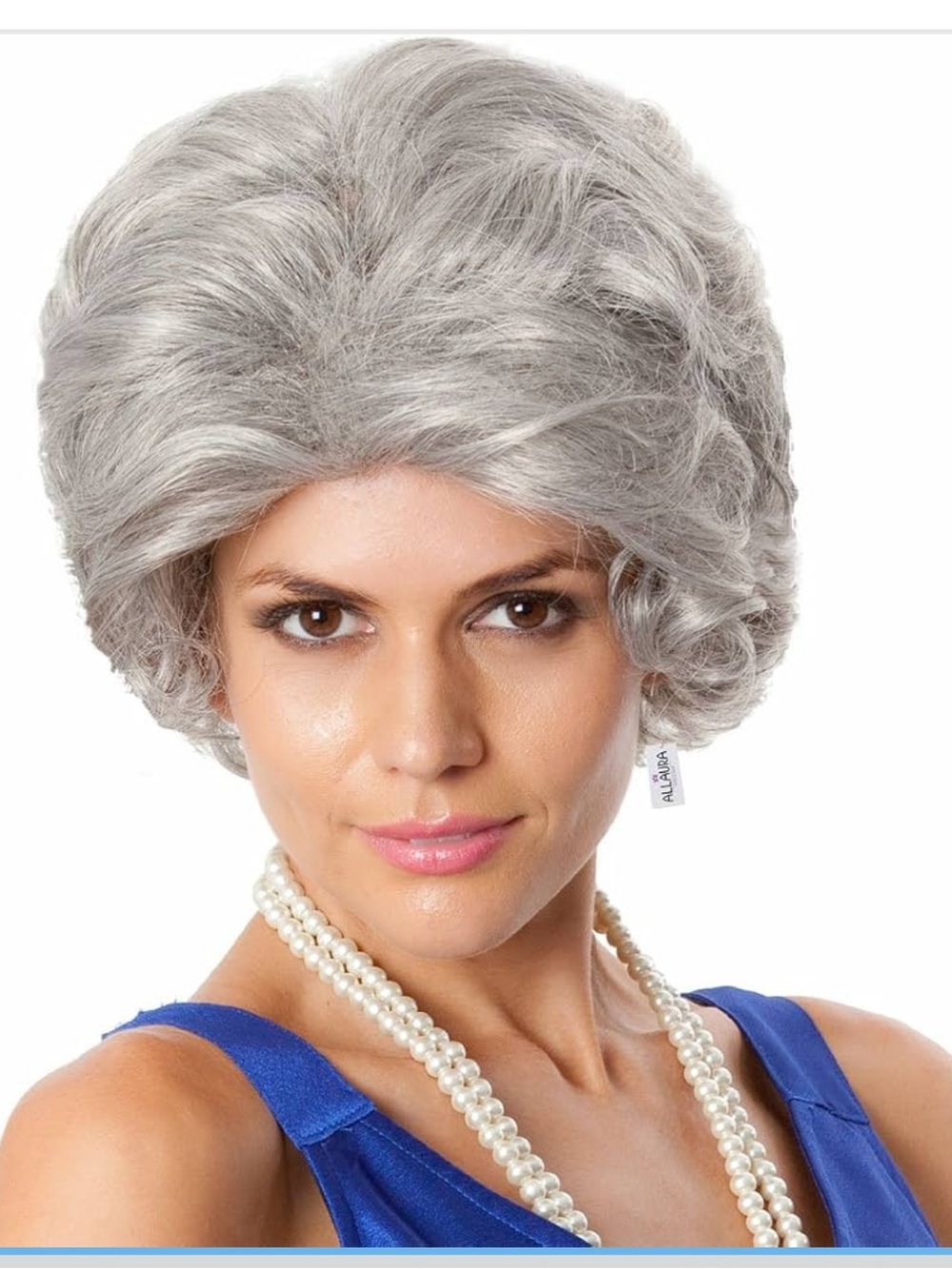 Old Lady Wig Grandma Granny Costume Gray Wigs Queen Elizabeth nwt